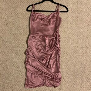 Le Chateau Pink Cowl Neck Bodycon Dress